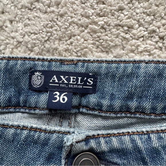 Axel’s jeans straight leg light wash distressed made in Italy size 36 - Picture 2 of 8
